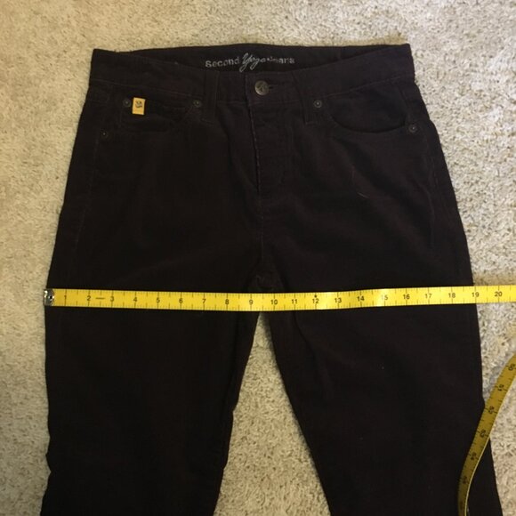 Second Yoga Canadian Made Wine Coloured Slim Fit Corduroy Pants - Picture 11 of 14
